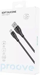 Кабель Proove Soft Silicone USB to Type-C 2.4A (1m) black (CCSO20001201) - мініатюра 3