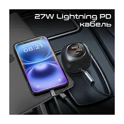 Зарядное устройство Promate 1xUSB-C PD + 1xUSB + cable USB-C/Lightning max 81W black (powerdrive-rci81) - миниатюра 6