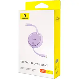 Кабель Baseus Free2Draw Mini Retractable Charging Cable Type-C to Type-C 100W 1m P10364500511-00 Purple - мініатюра 6