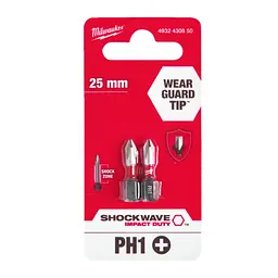 Біта SHOCKWAVE MILWAUKEE, PH1, 25мм, (2 шт) - мініатюра 2