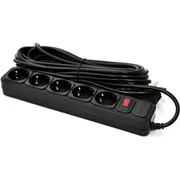 Мережевий фільтр Patron 10 m3*1mm2 (SP-10510) 5 розеток BLACK (EXT-PN-SP-10510)