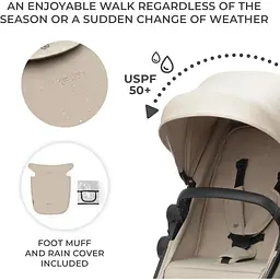 Універсальна коляска 3 в 1 Kinderkraft Newly Sand Beige бежева (00-00305184) - мініатюра 10