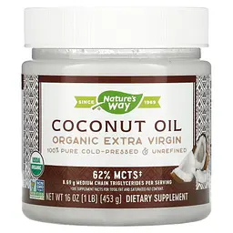 Органічна Кокосова Олія холодного віджиму Organic Extra Virgin Coconut Oil - 453 г