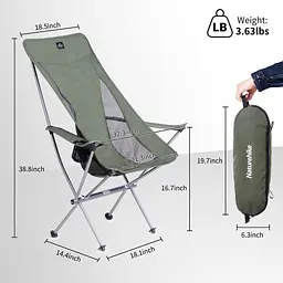 Крісло складане Naturehike CNK2300JU0003 зелене - мініатюра 3