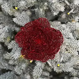 Ялинкова іграшка MIS LT Квітка новорічна велика 17х17х5 см червоний - мініатюра 2