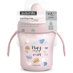 Чашка з носиком Suavinex Bear Family +6 місяців 200 мл рожева (402642) - мініатюра 4