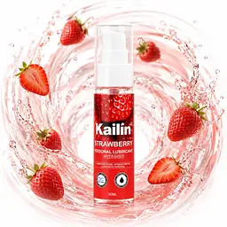 Лубрикант Kailin Strawberry на водній основі, полуничний смак, флакон 30 мл - мініатюра 2