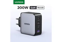 Зарядний пристрій Ugreen 200W GaN Nexode X764 4 порта 1U+3C (UGR-35539) EU вилка сірий - мініатюра 2