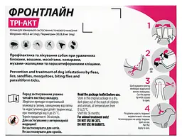 Краплі Boehringer Ingelheim Frontline Tri-Act від бліх та кліщів для собак, 40-60 кг, 3 піпетки + Плед для пікніка Frontline, темно-синій - мініатюра 4