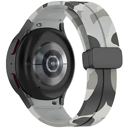 Ремінець для Samsung Galaxy Watch 4 44mm - сіро-чорний ширина кріплення 20мм силікон Watchbands Cls-color (W30-7WB10289017) - мініатюра 3