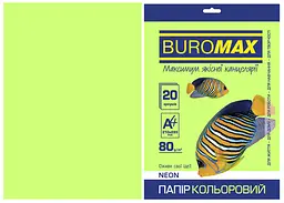 Папір двосторонній NEON зелений, 20 л., А4, 80 г/м² BM.2721520-04 BUROMAX (4823078961945)