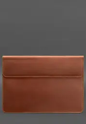 Шкіряний чохол-конверт BlankNote на магнітах для MacBook 15 дюйм Світло-коричневий Crazy Horse - мініатюра 2