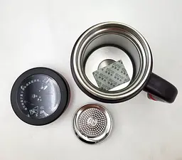 Термос для води напоїв з ручкою LED екраном та сенсорним датчиком температури пляшка сталевий термокухоль Smart Cup Led 500 мл Elite EL-8082 YC - мініатюра 7