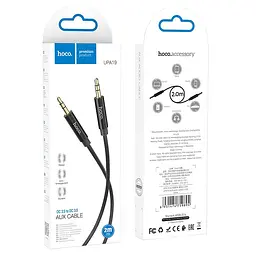 Аудiокабель Hoco UPA19 AUX audio cable L=2M чорний - мініатюра 2