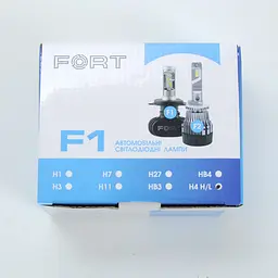 LED лампи автомобільні FORT F1 H4 радіатор 4000Lm/CSP Chip/28W/5000K/IP65/9-16V 2шт - мініатюра 2