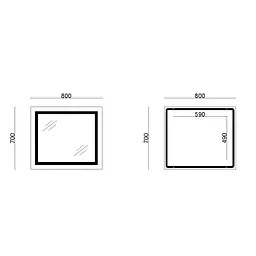 Дзеркало Lidz Kubis 700x800 з LED-підсвічуванням Touch, з антизапотіванням, з диммером яскравості Reverse LD78LF9048070 - мініатюра 2