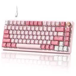 Ігрова дротова механічна клавіатура Womier VK75 / Cream Switch / Pink