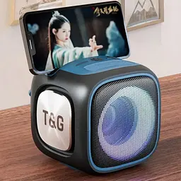 Портативна Bluetooth колонка з RGB підсвічуванням чорна квадратна TG359 7W - мініатюра 2