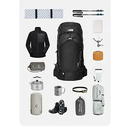 Рюкзак туристичний Naturehike Helium CNK2450XB014 (70 л) Чорний M - мініатюра 4