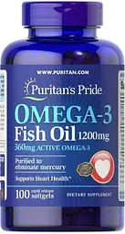 Омега-3 риб'ячий жир Puritan's Pride Omega-3 Fish Oil 1200 мг 100 капс