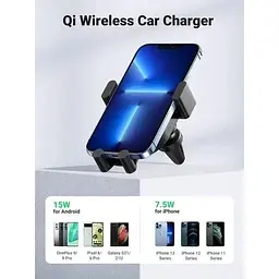 Автотримач із бездротовою зарядкою UGREEN CD256 15W сірий - мініатюра 3