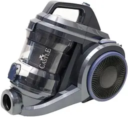 Пилосос Castle CW-105B, Gray/Blue, 2400W, безмішковий, циклонний, об'єм пилозбірника 4л, фільтр HEPA, насадки: 2-позиційна, для щілин, для меблів