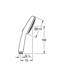 Ручний душ 3 режими струменя Grohe Tempesta Cube 110 27574003, Хром - мініатюра 11