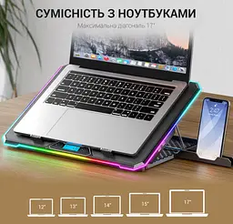 Охолоджувальна підставка для ноутбука до 17,3 дюймів GamePro GPCP-940 6xfans - мініатюра 6