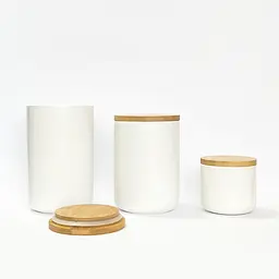 Ємність для зберігання МВМ My Home 800 мл біла (KP-13 M WHITE/WOOD) - мініатюра 3