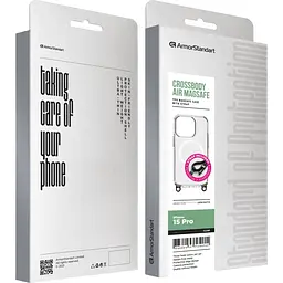Чохол ArmorStandart Crossbody Air MagSafe Rope для Apple iPhone 15 Pro Clear (ARM86374) [169776] - мініатюра 2