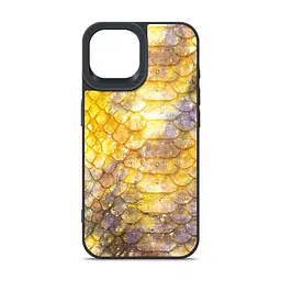 Кожаный чехол для Apple iPhone 15, Harder Nagas, желтый, термополиуретан ТПУ + экокожа с имитацией кожи Наги, панель, защита корпуса, противоударный, микрофибра, рамка вокруг камеры, защита всего корпуса, (ARM76731)