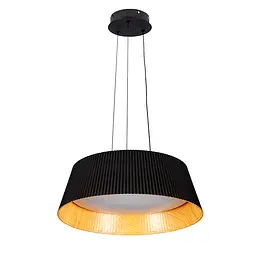 Сучасна підвісна LED-люстра Levistella 781P2917 (460) BK+LWD чорна під світле дерево 44W з пультом