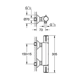 Термостатичний змішувач Grohe GRT 800 (34558000) - мініатюра 2