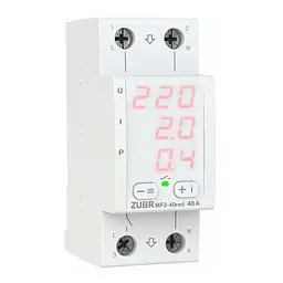 Реле мультифункціональне 1ф 40А MF2-40 RED двомодульне ZUBR