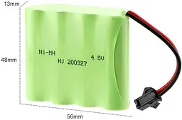 Акумулятор AA 4.8V 2300 mAh з конектором JST SM-2P для дитячих іграшок та роботів (18857) - мініатюра 5