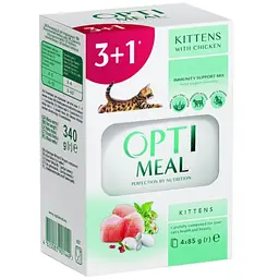 Набор влажного корма для котят Optimeal Kitten Chicken с курицей 340 г (4 шт. по 85 г)