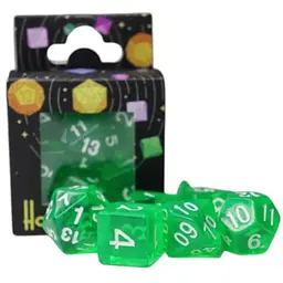 Набір кубиків Transparent 7 Dice Set - Green , 7 шт. (g7dtran05)