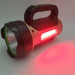 Прожектор акумуляторний світлодіодний 30W LED та бічний COB світильник ліхтар із сонячною панеллю та USB виходом HEL-T93 золотистий - мініатюра 15