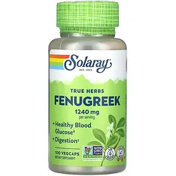 Пажитник Solaray Fenugreek Seed 620 мг 100 веганських капсул