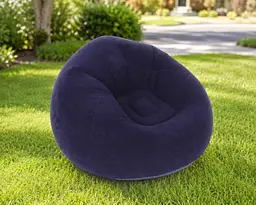 Надувне крісло-пуф Inflatable Sofa / Надувне крісло-мішок 110×110×85 см Фіолетове - мініатюра 3