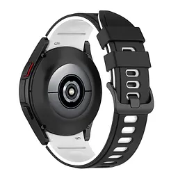 Ремінець для Samsung Galaxy Watch 4 40mm - чорно-білий ширина кріплення 20мм силікон Watchbands Ricco (W19-1WB39441171) - мініатюра 2