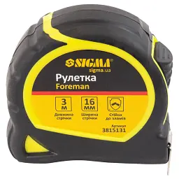 Рулетка Foreman 3м×16мм без ремінця SIGMA (3815131) - мініатюра 6