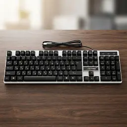 Повнорозмірна мембранна клавіатура провідна XSTRIKE X-1080 RGB USB із трьохмовною розкладкою UA/EN/RU та РГБ підсвічуванням та ніжками підключення USB-A 104 клавіші Чорний з сірим - мініатюра 2