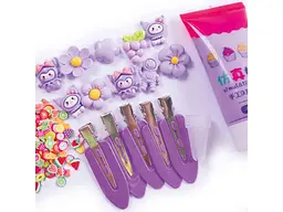 Набір для творчості VLADI TOYS Клей з кабашонами. Заколки фіолетовіVT4600-01 - мініатюра 2