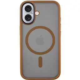 TPU+PC чохол Metal Buttons with MagSafe для Apple iPhone 16 (6.1) Золотий / Gold