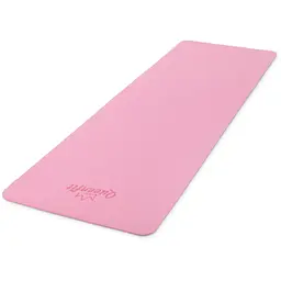 Килимок (мат) для фітнесу та йоги Queenfit Premium TPE 0,5см рожевий - мініатюра 2