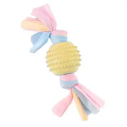 Жувальна іграшка для собак Derby Ribbed ball with cotton rope