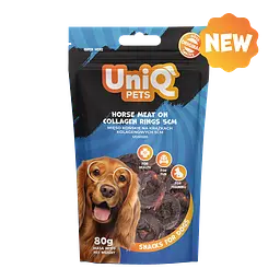 Ласощі для собак UniQ PETS М'ясо конини на колагенових кільцях 5 см, 80 г - мініатюра 4