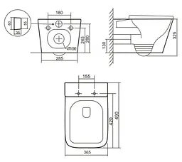 Унітаз підвісний Qtap Tern Ultra Quiet, з сидінням Slim Duroplast/ Soft-close/ Quick relase QT17332303ASAN - мініатюра 8