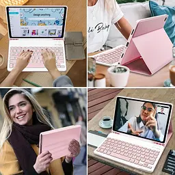 Чохол-книжка BeCover з бездротовою клавіатурою для Samsung Galaxy Tab A9 SM-X115 8.7" Pink (712359) - мініатюра 4